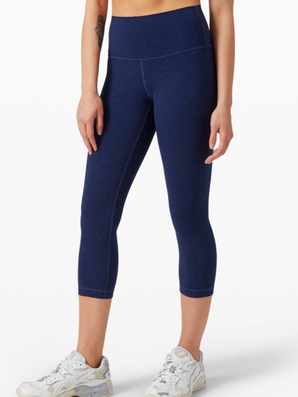 lululemon Wunder Under High Rise Crop 21”, Indigo Spray Mineral Blue, 10